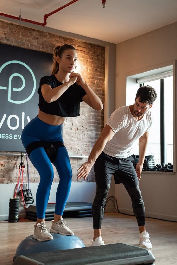 Travail d'équilibre avec un coach